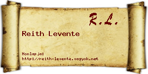 Reith Levente névjegykártya
